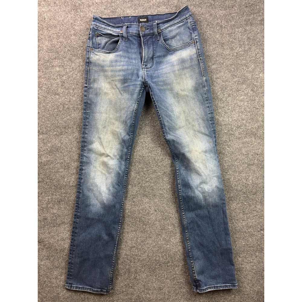 Hudson Byron Jeans Mens 30 Blue Medium Wash Straight Leg Faded Denim